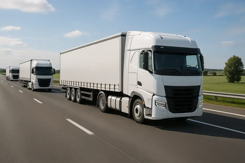 Zwei Sattelzüge auf Autobahn – Teil- und Komplettladungen